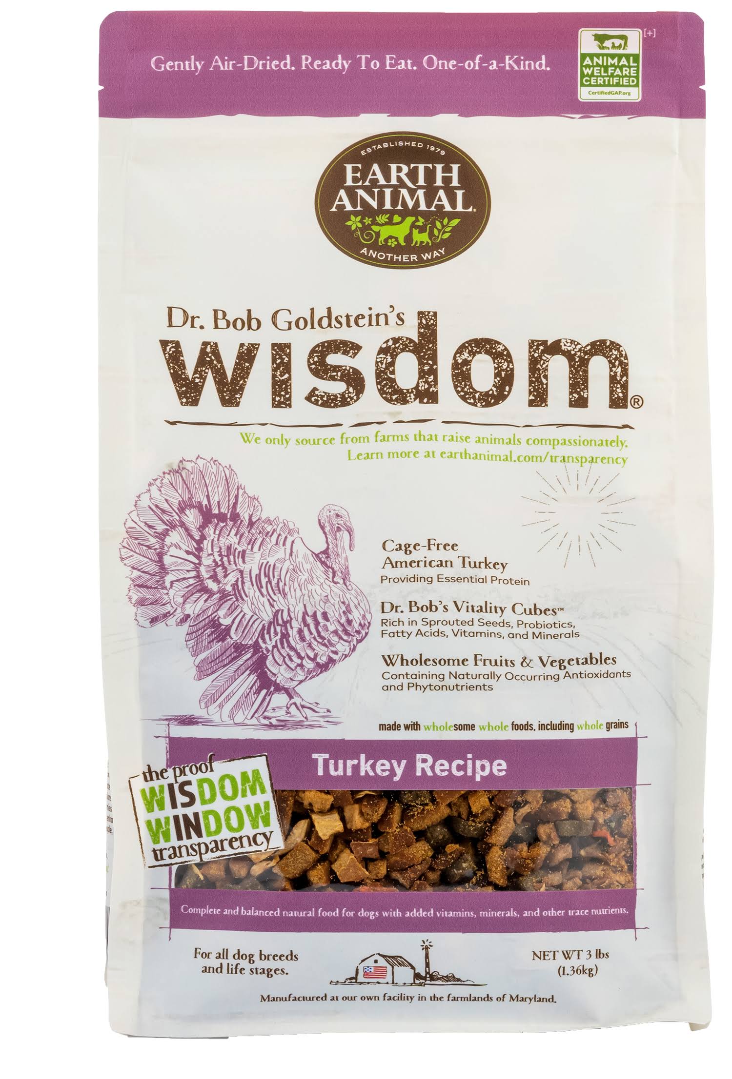 Earth Animal Wisdom Dog Food Turkey, 10 lbs