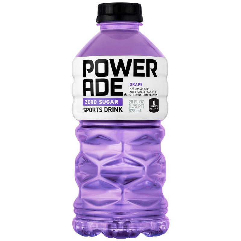 Powerade Sports Drink, Zero Sugar, Grape - 28 fl oz