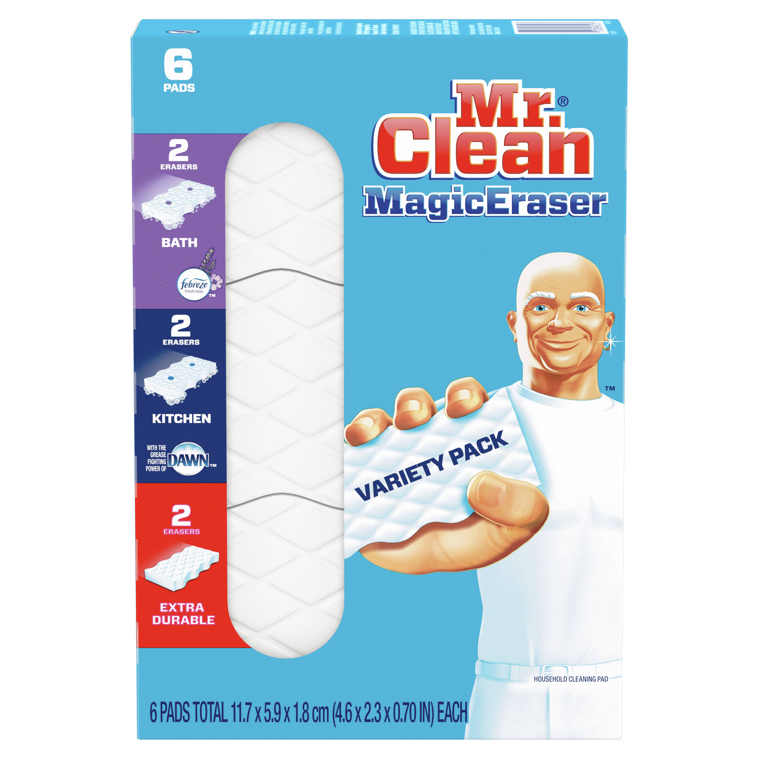 Mr Clean Magic Eraser Variety Pack Assortment Cleaning Pads, 6 count