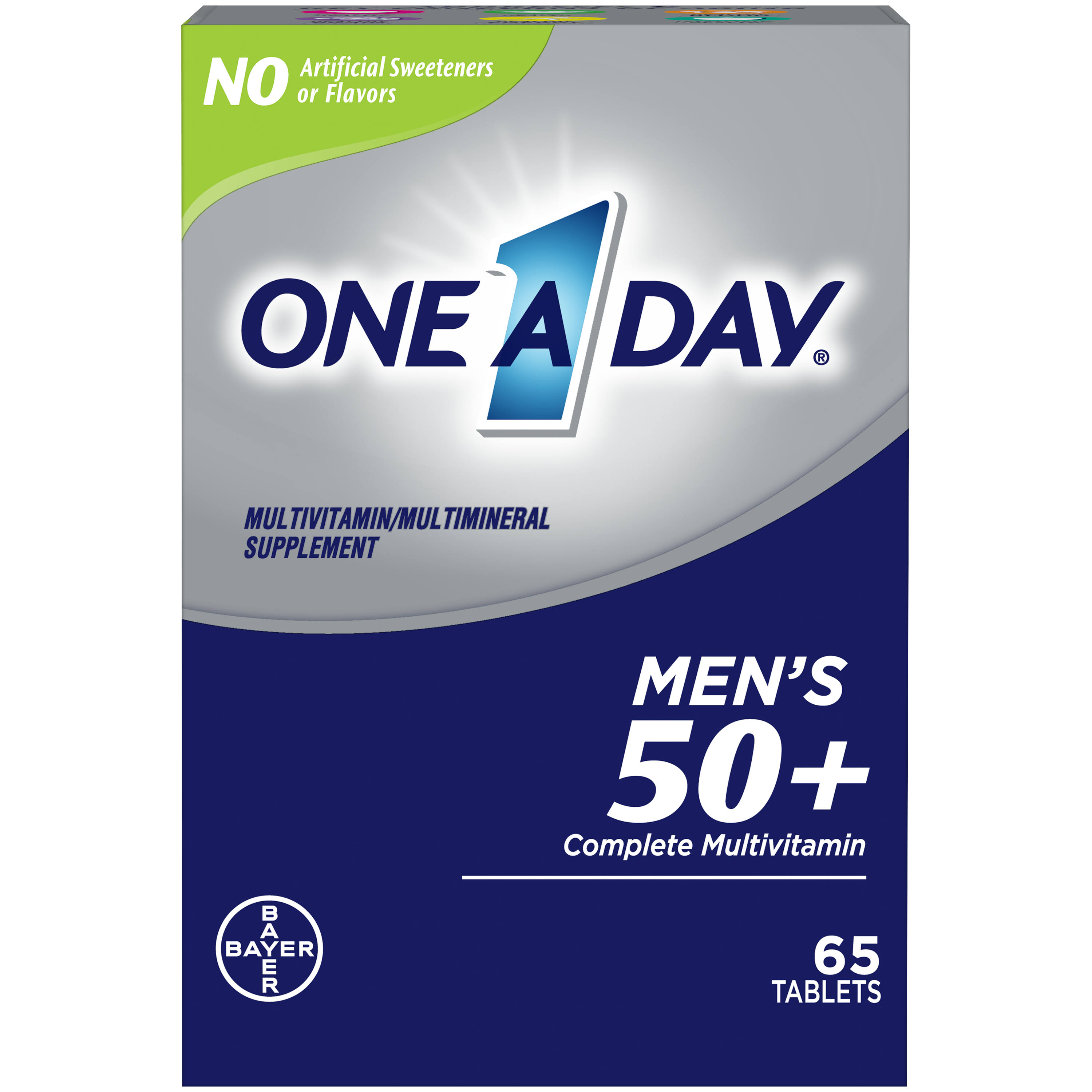 One A Day Multivitamin/Multimineral Supplement, Multivitamin, Complete, Men's 50+, Tablets - 65 tablets
