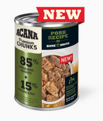 Acana Premium Chunks Pork Recipe in Bone Broth for Dogs