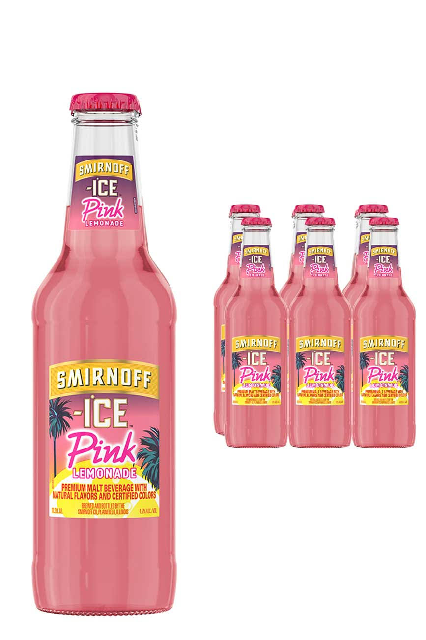 Smirnoff Ice Pink Lemonade 6 x 33cl Rose Pink