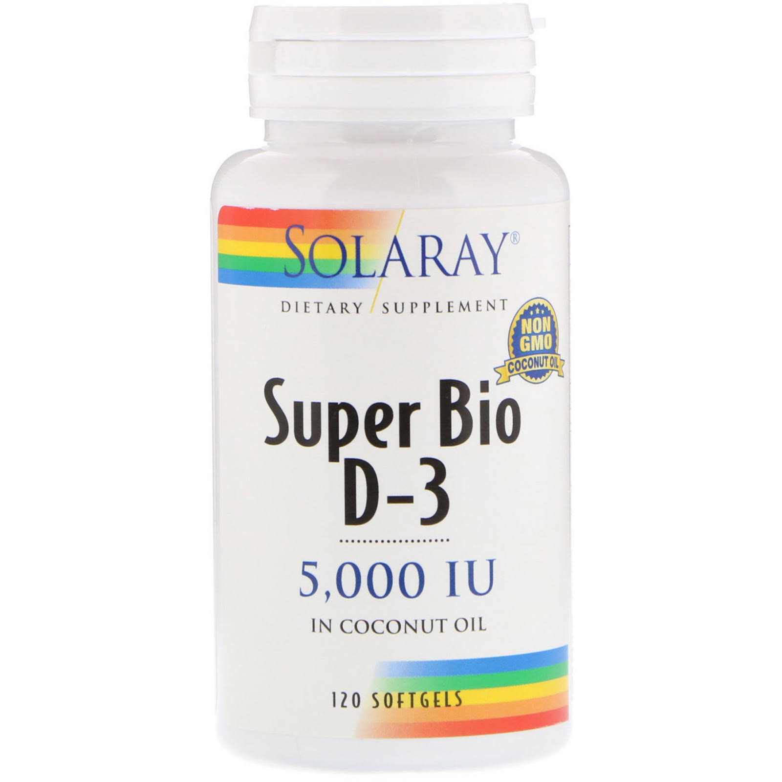 Solaray Super Bio D-3 Dietary Supplement - 120 Softgels, 5000 IU