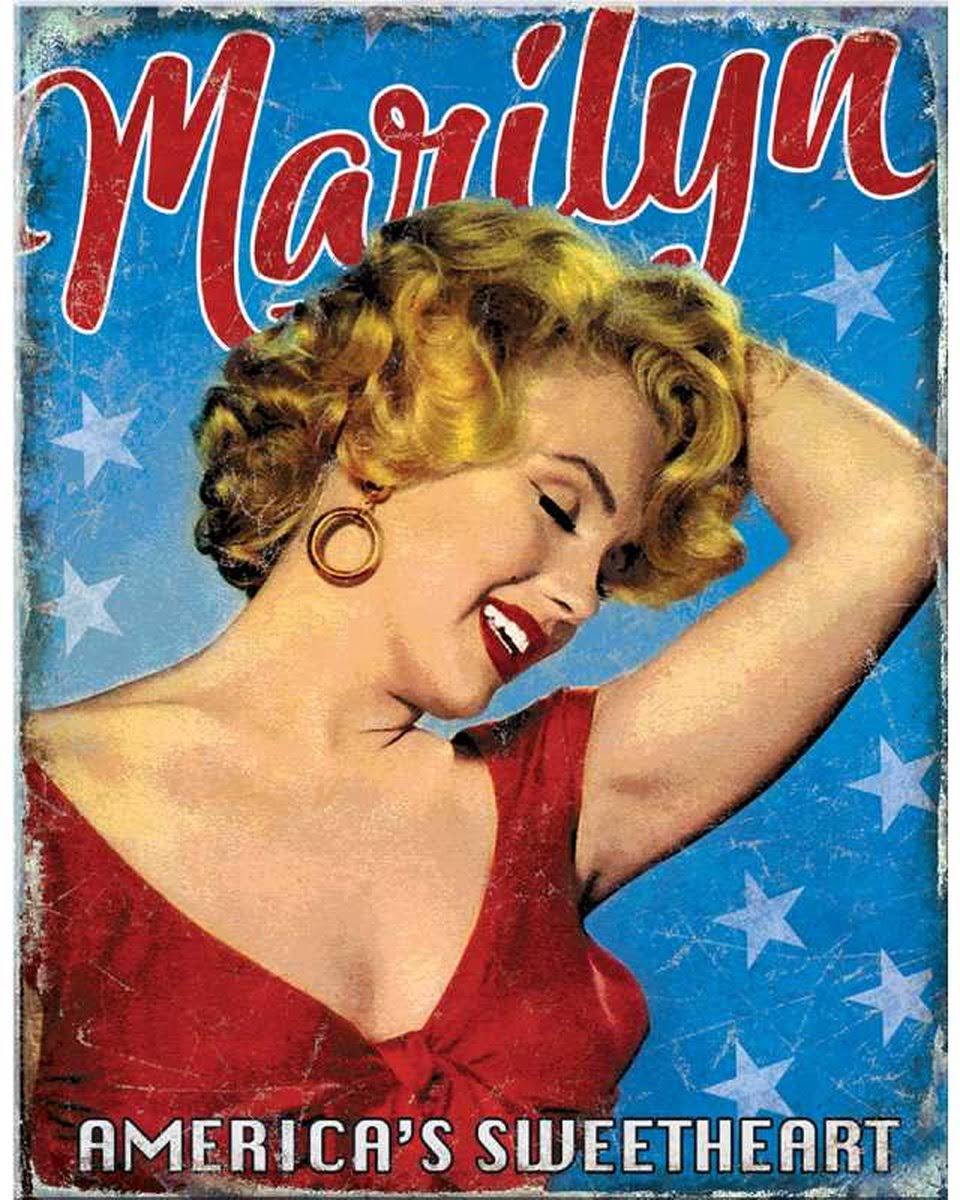 Desperate Enterprises Marilyn Monroe Sweetheart Tin Sign - Nostalgic Vintage Metal Wall Decor - Made in USA