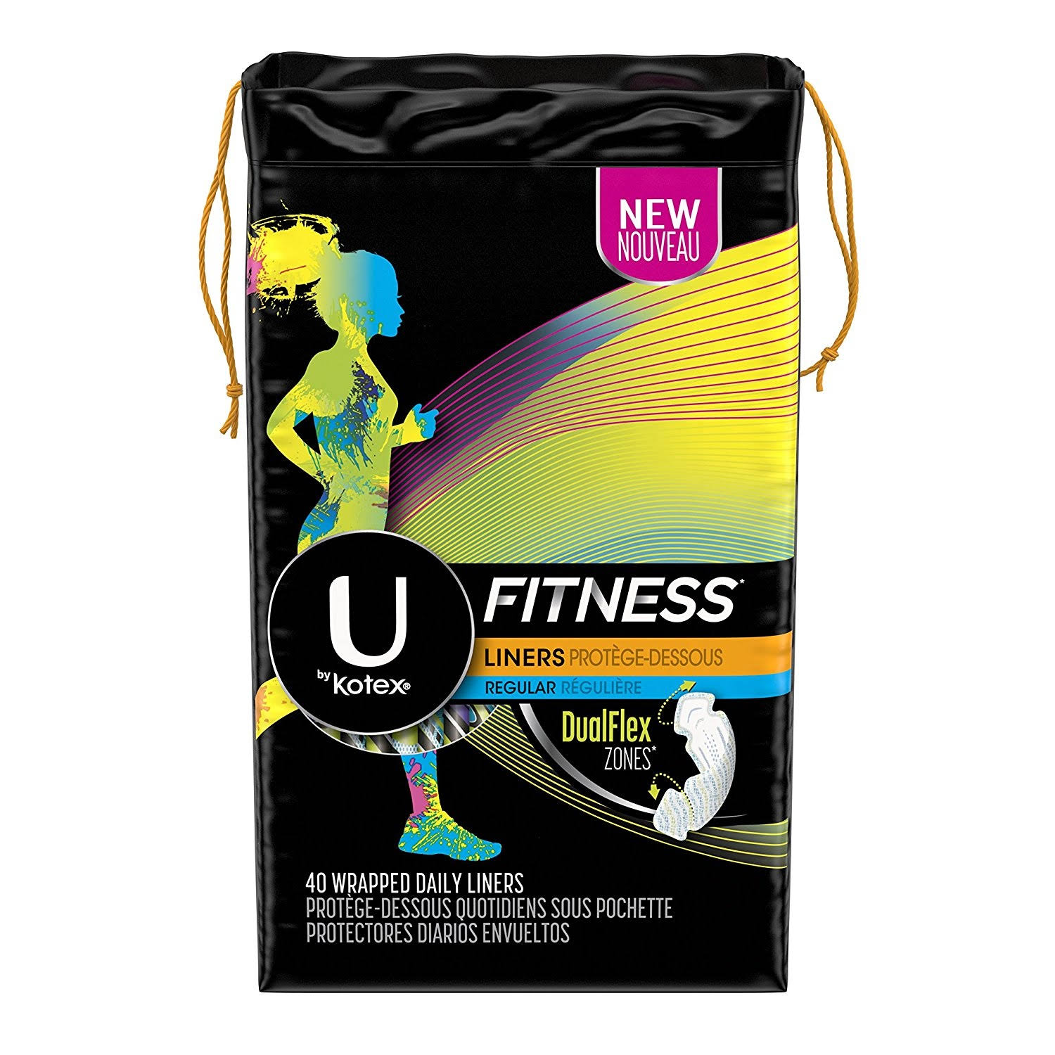 U by Kotex Fitness Regular Wrapped Daily Liners - 40pk