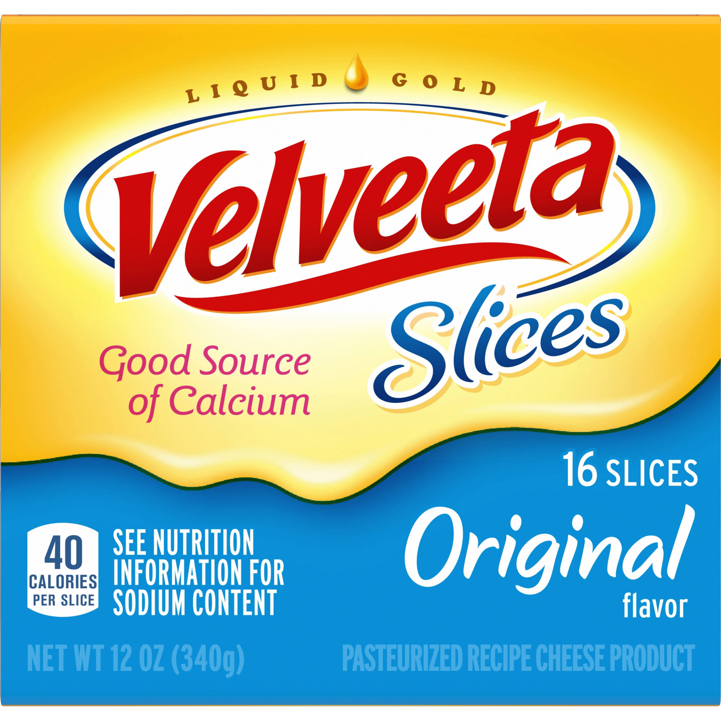 Velveeta Original Flavor Slices Cheese - 16ct, 12oz