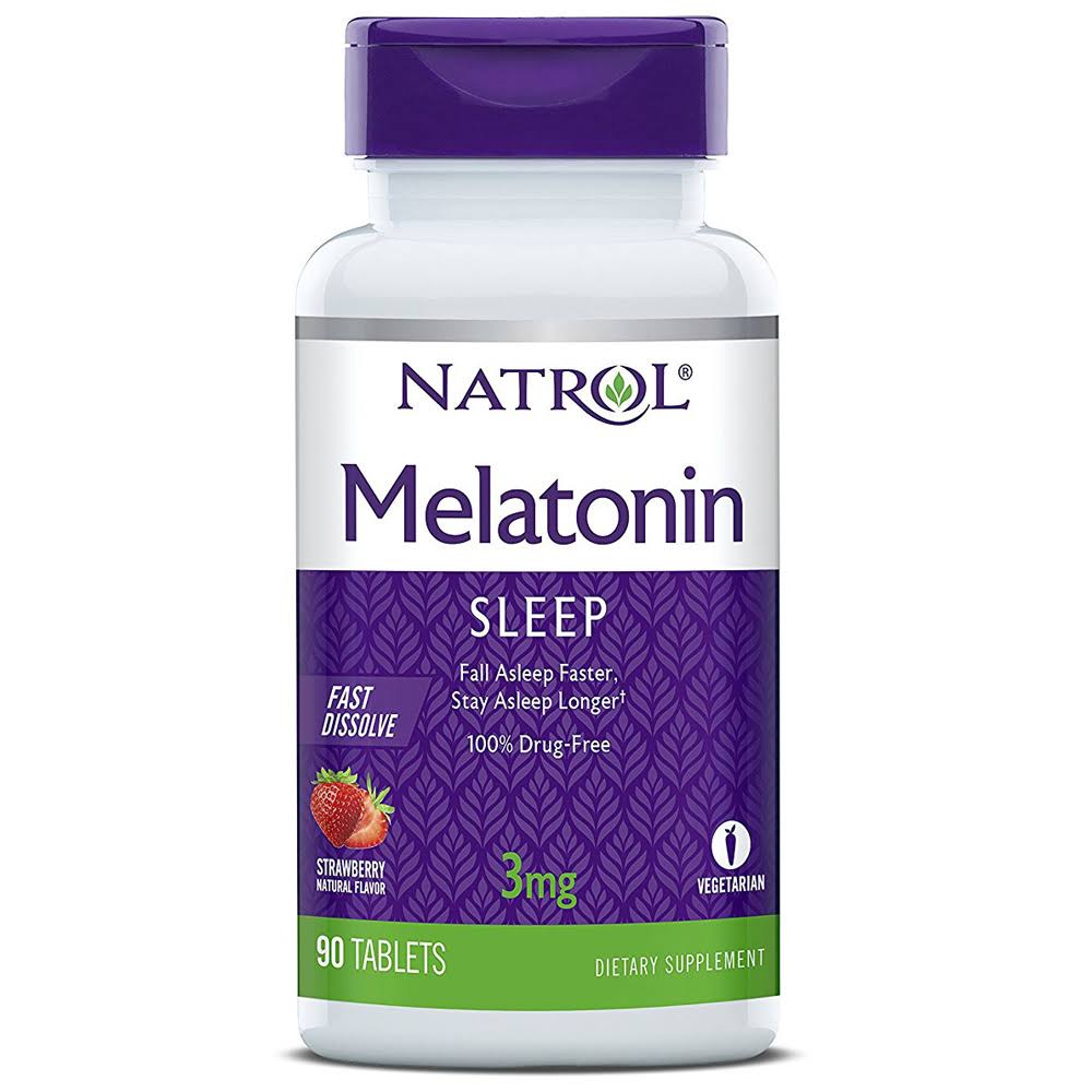 Natrol Melatonin Sleep Aid - Strawberry, 3mg, 90 Tablets