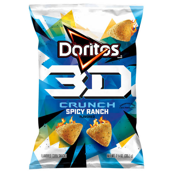 Doritos Corn Snacks, Spicy Ranch, 3D Crunch - 7.25 oz