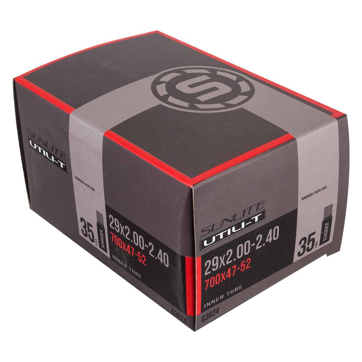Sunlite Utili-T Standard Schrader Valve Tubes - 29" x 2.00-2.40, 35mm, Black