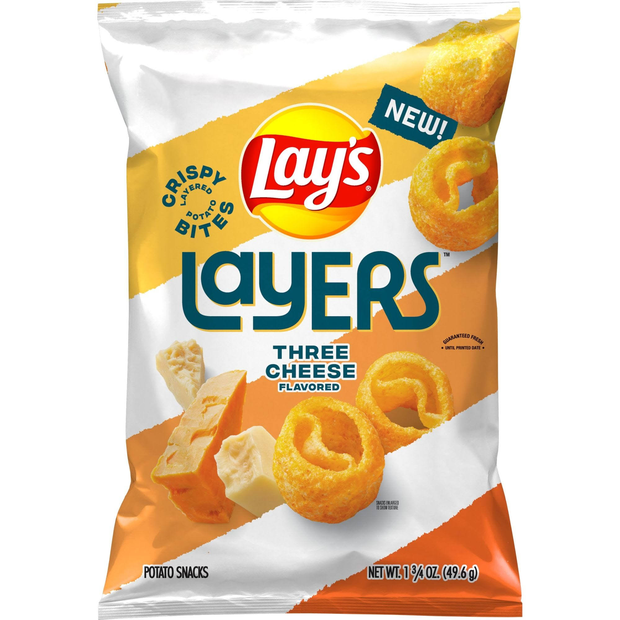 Lay's Layers Potato Snacks, Three Cheese Flavored - 1.75 oz