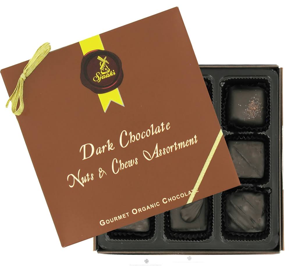 Sjaak's Organic Chocolates - Nuts & Chews Dark Chocolate Assortment, 272g - Vegan Plant Based