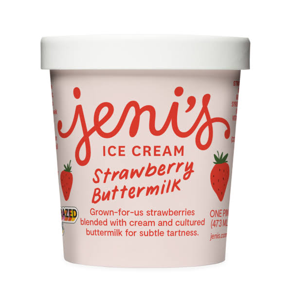 Jeni's Ice Cream, Strawberry Buttermilk - 1 pint