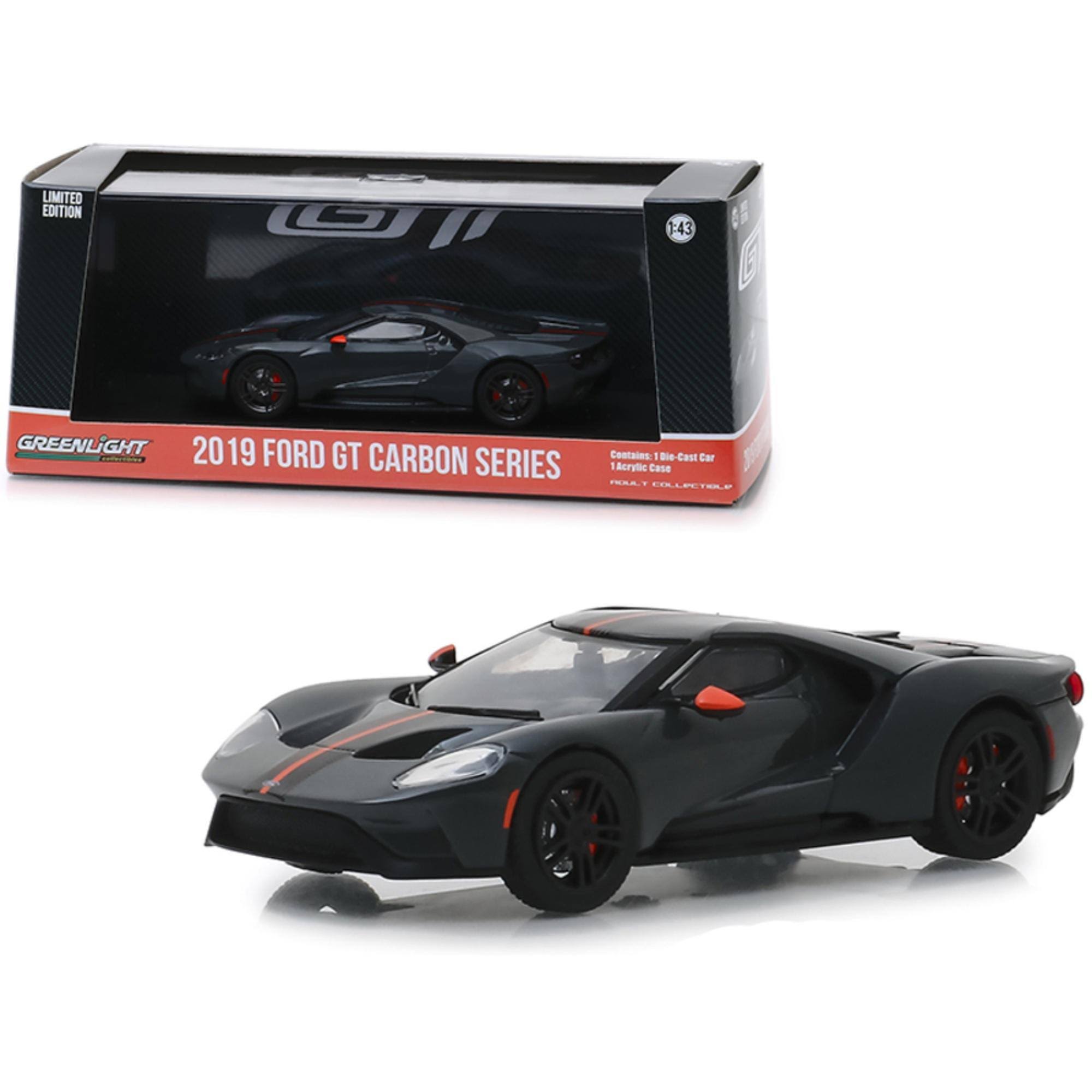 2019 Ford GT Carbon Series with Orange Accents 1/43 Diecast Model Car by Greenlight