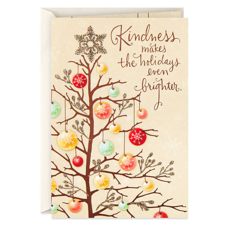 Hallmark Christmas Card, Ornament Tree Holiday Thank You Card