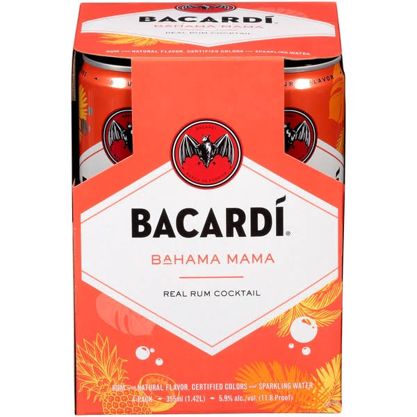Bacardi Rum Cocktail, Bahama Mama, 4-Pack - 4 pack, 355 ml cans