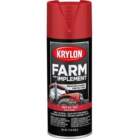 Krylon K01960777 Farm & Implement Paint, Troy Built Red, 12 oz