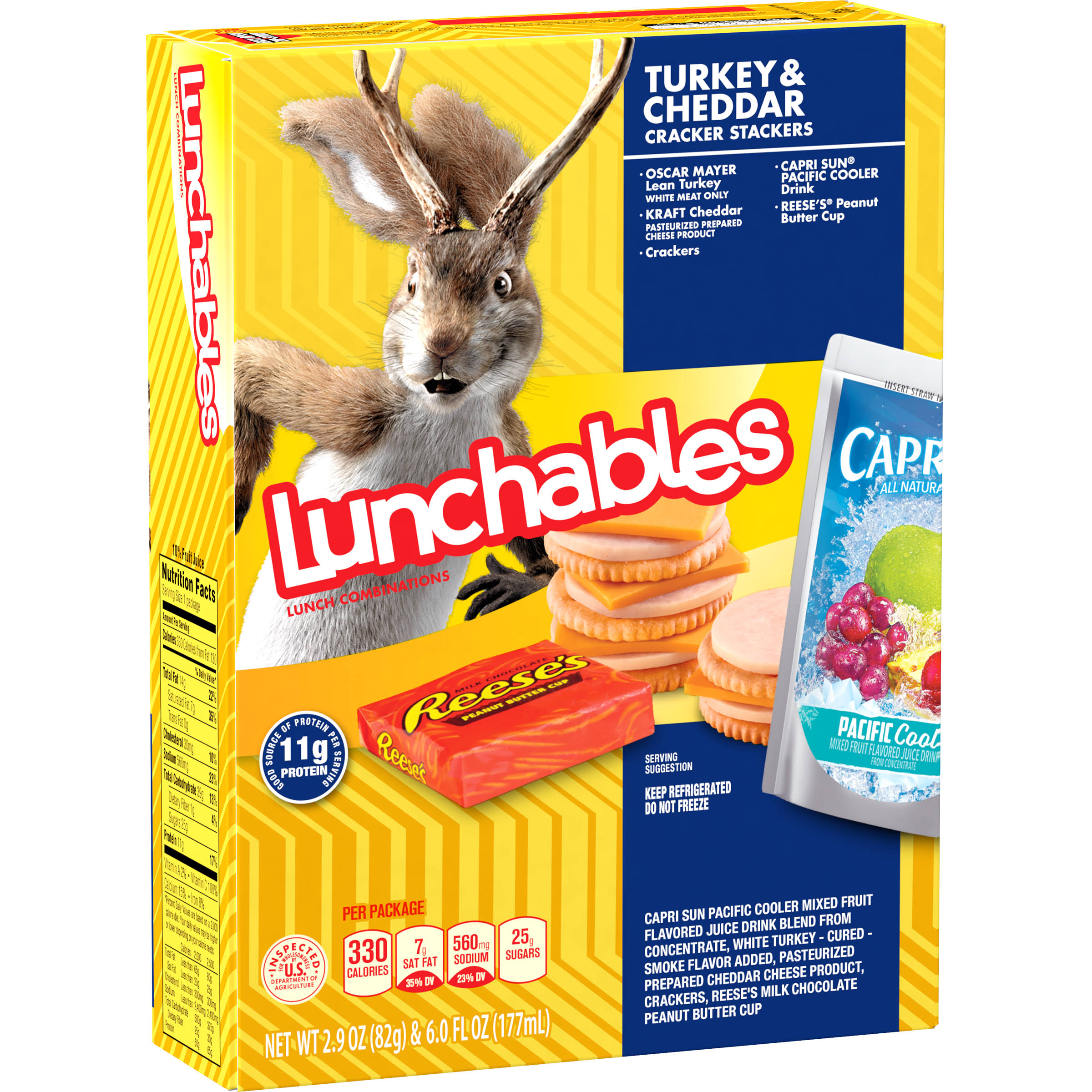 Lunchables Lunch Combinations, Turkey & Cheddar, Cracker Stacker