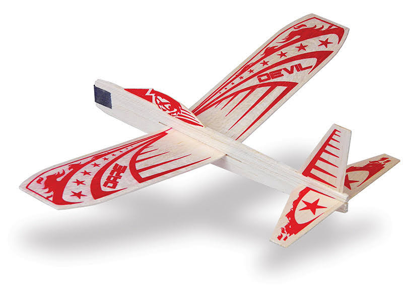 Guillows Balsa Wood Stunt Air Plane Glider Model Kit - Super Hero Daredevil