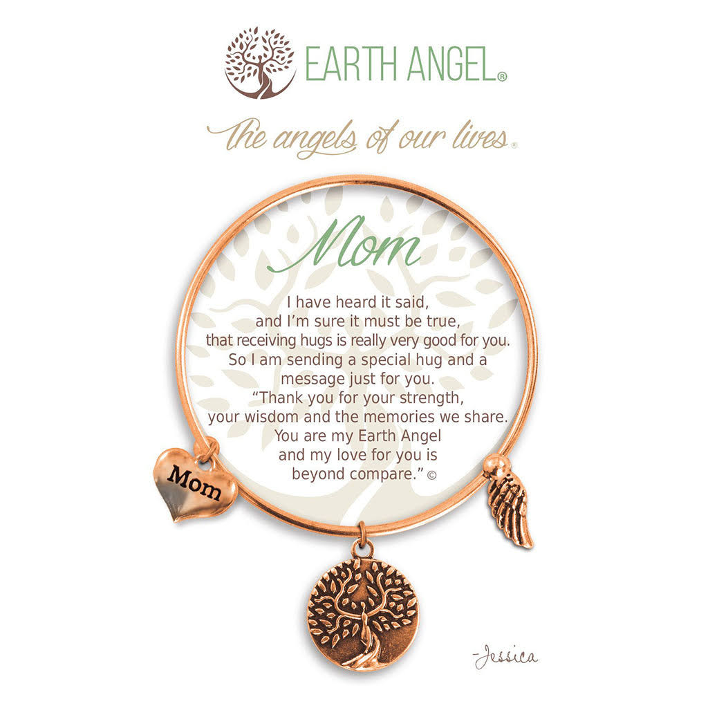 Earth Angels Mom Bangle Bracelet - Antique Copper + Rose Gold