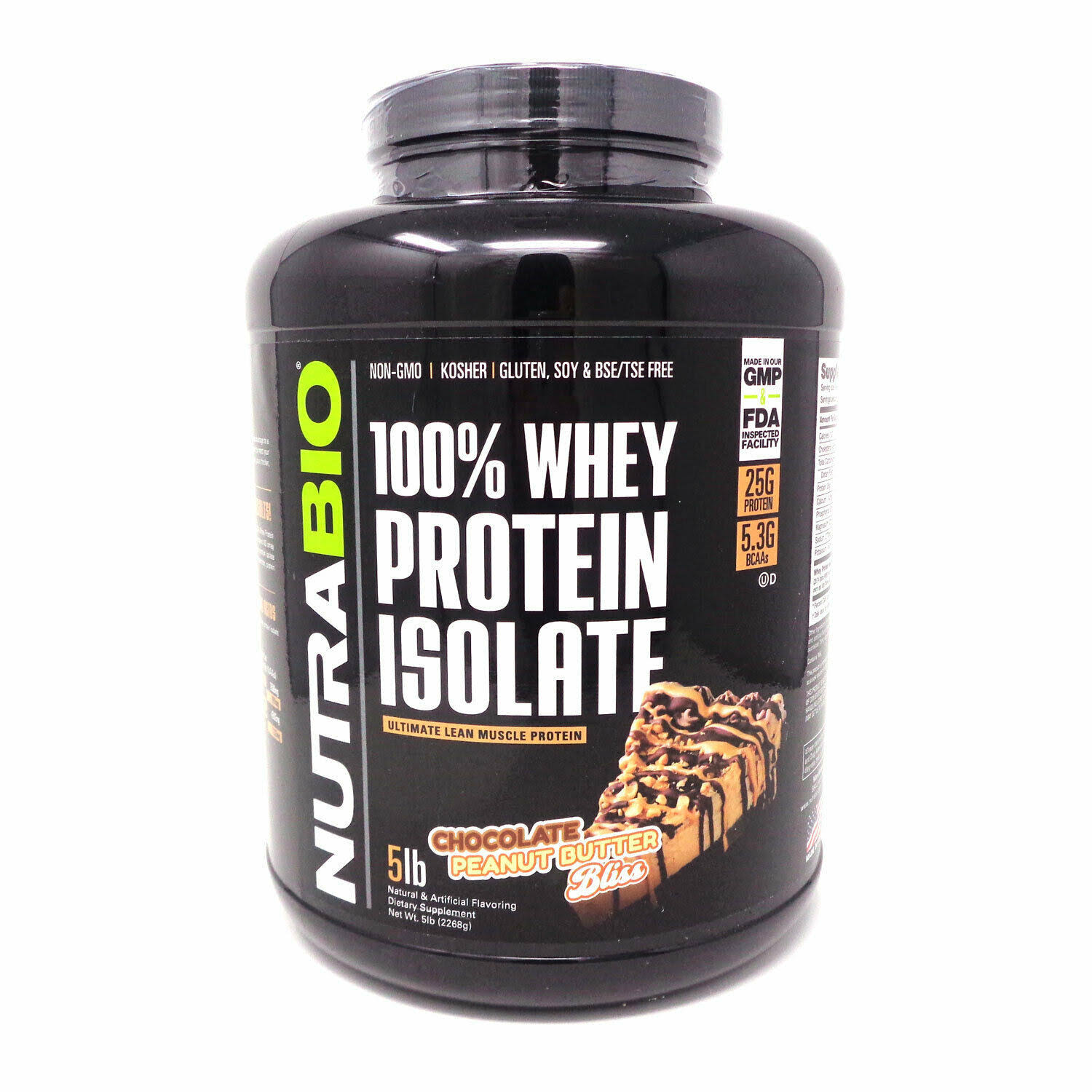 NutraBio Whey Protein Isolate 5 lbs - Chocolate Peanut Butter Bliss