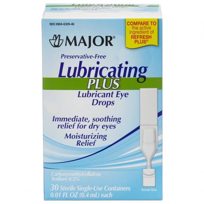 Major Lubricating Plus Eye Drops - 30 Sterile Single Use (Refresh Plus)