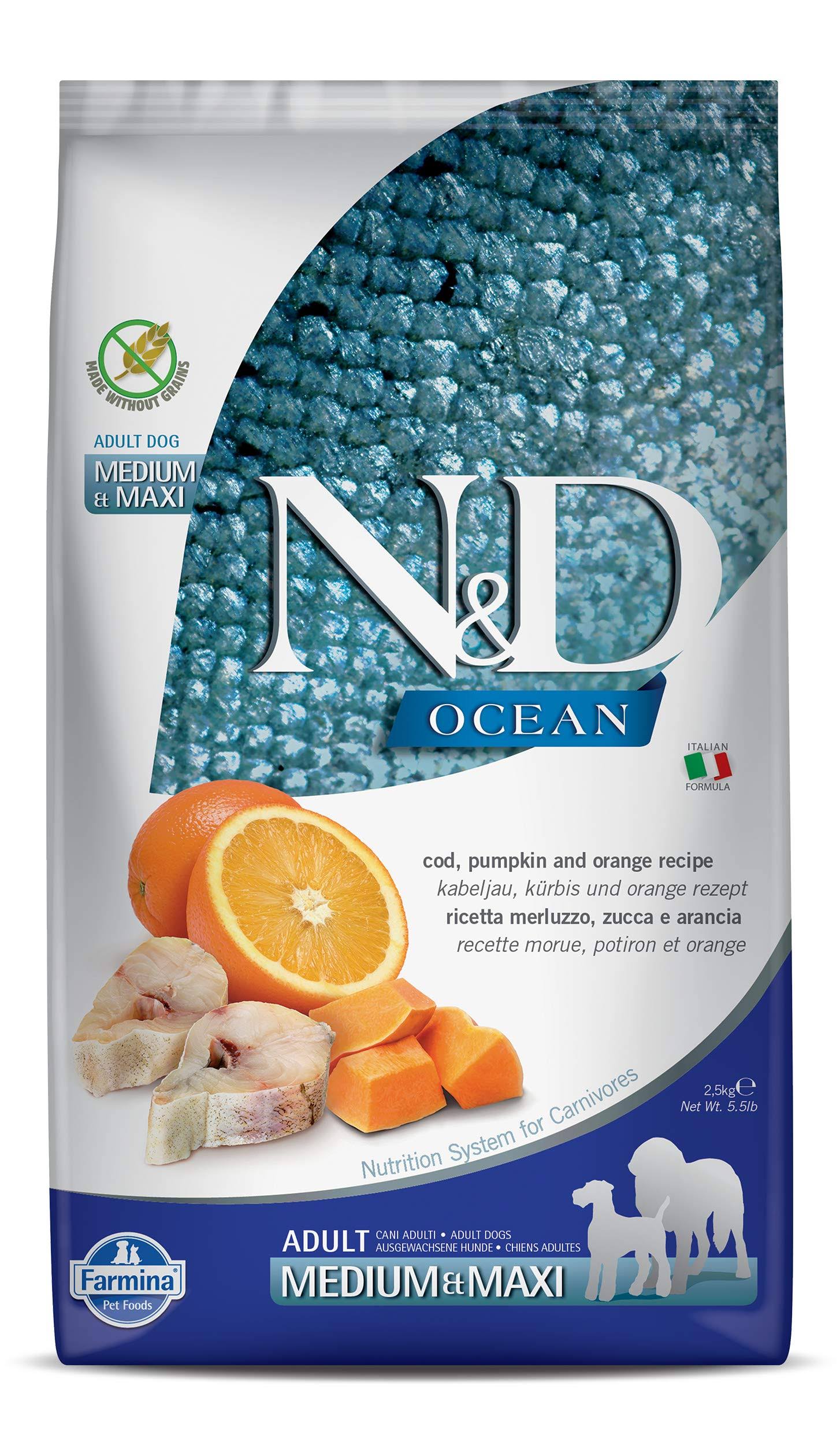 Dry Dog Food Farmina N&D Ocean Codfish & Orange Adult Medium & Maxi