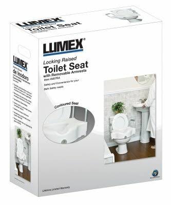 Lumex Locking Raised Toilet Seat - White
