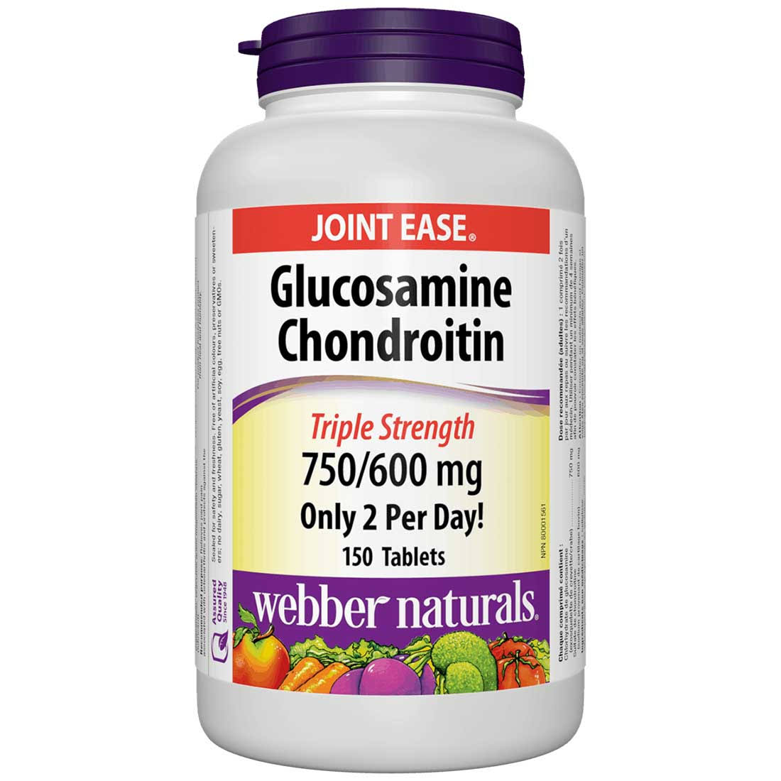 Webber Natural Glucosamine and Chondroitin Tablet - 750/600mg, 150ct