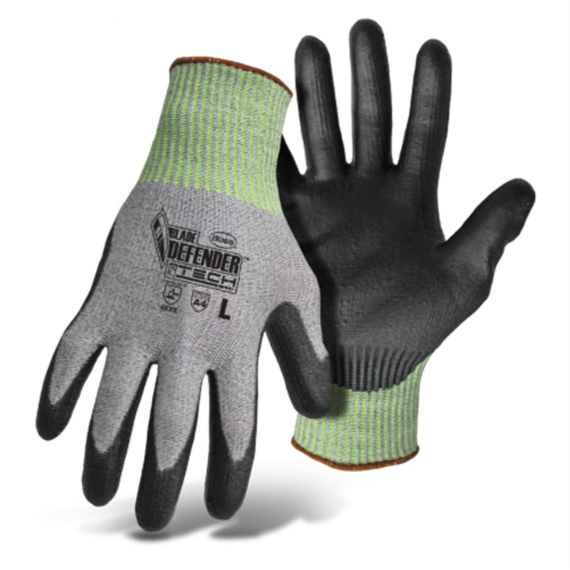 Boss Blade Defender 7001L Tech Gloves, L, Knit Wrist Cuff, Glass Fiber/HPPE/Nylon/Polyurethane/Spandex