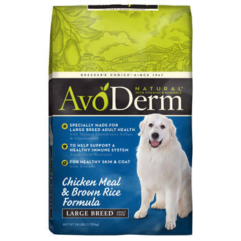 AvoDerm Natural Chicken Meal and Brown Rice Formula Large Breed Adult Dog Food - 26lb