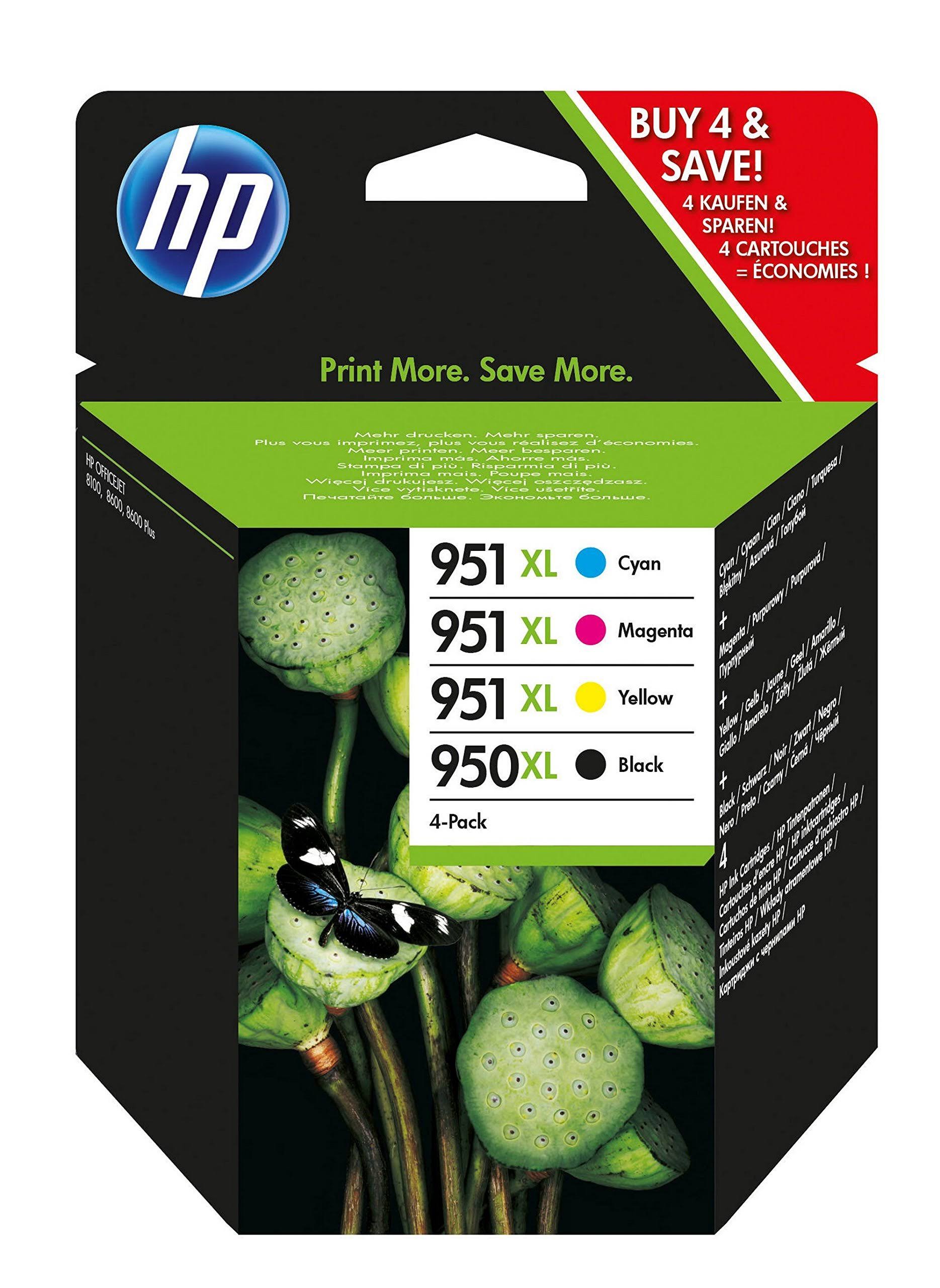 HP 950XL Ink Cartridges - 4 Pack