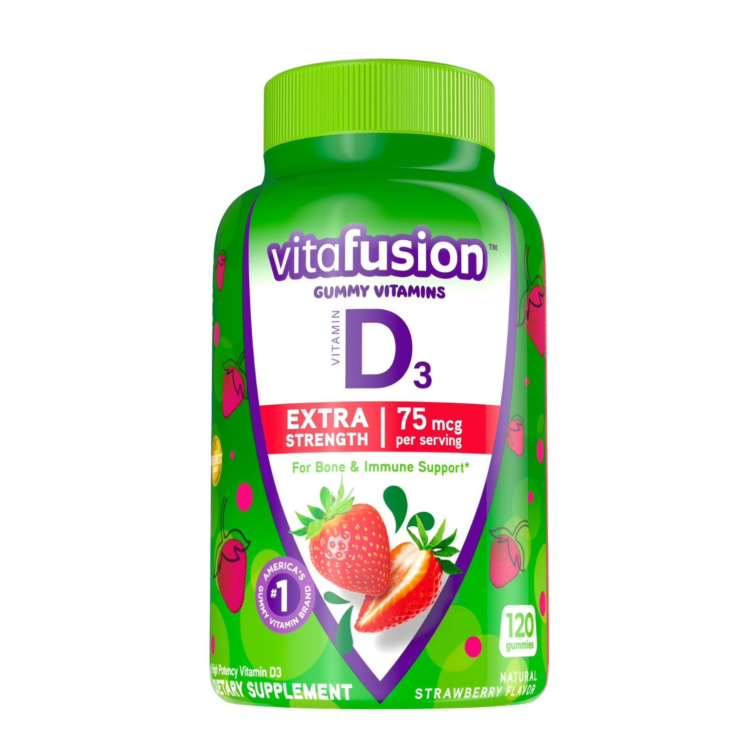 Vitafusion Extra Strength Vitamin D3 Gummies - 120 Gummies, 3000 IU