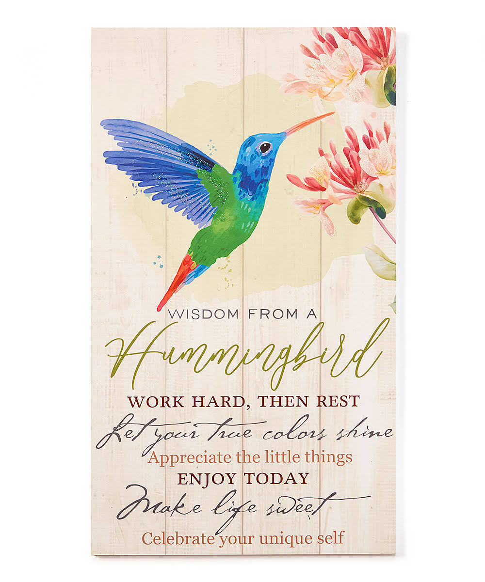 Giftcraft Beige & Green 'Wisdom from a Hummingbird' Wall Art One-Size