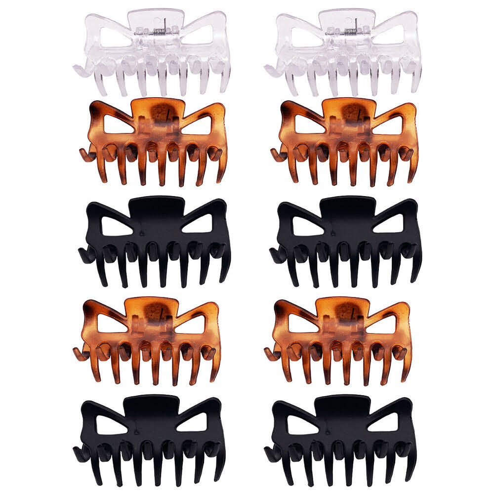 Glamorize 5 x Butterfly Hair Clips Salon Hairdresser Clamps Claw Grip Black 6cm UK