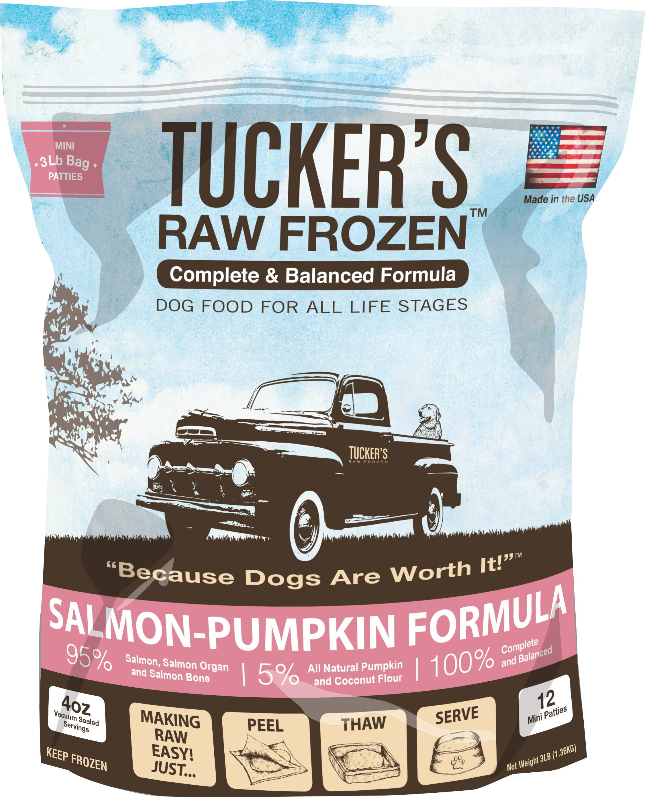 Tucker's Raw Frozen Salmon Pumpkin 3lb Dog Food