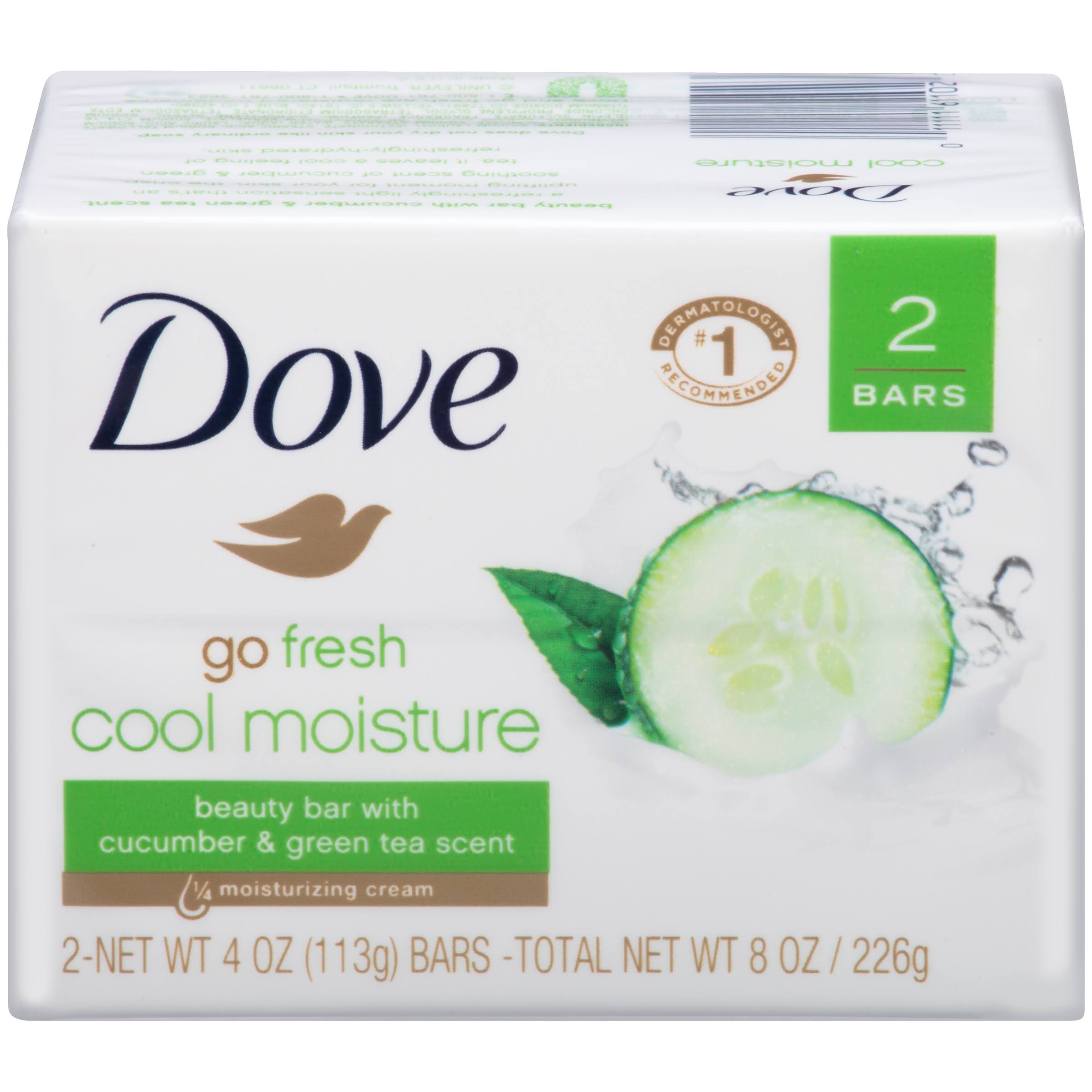 Dove Go Fresh Cool Moisture Beauty Bar - 4oz, 2ct, Cucumber and Green Tea Scent