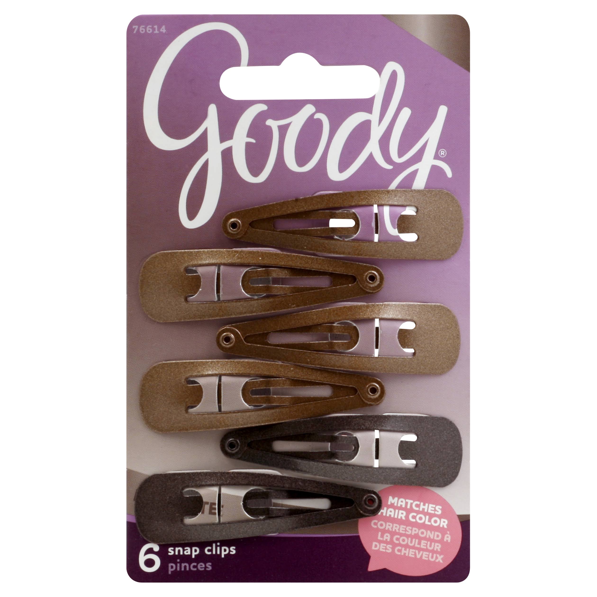 Goody Colour Collection Contour Hair Clips - Brunette, 6ct