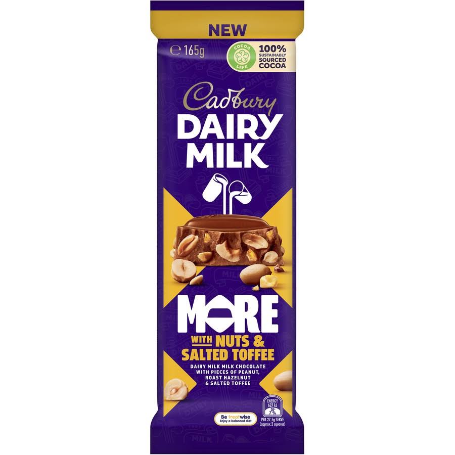 Cadbury Dairy Milk Nuts & Salted Toffee Chocolate Block 165g