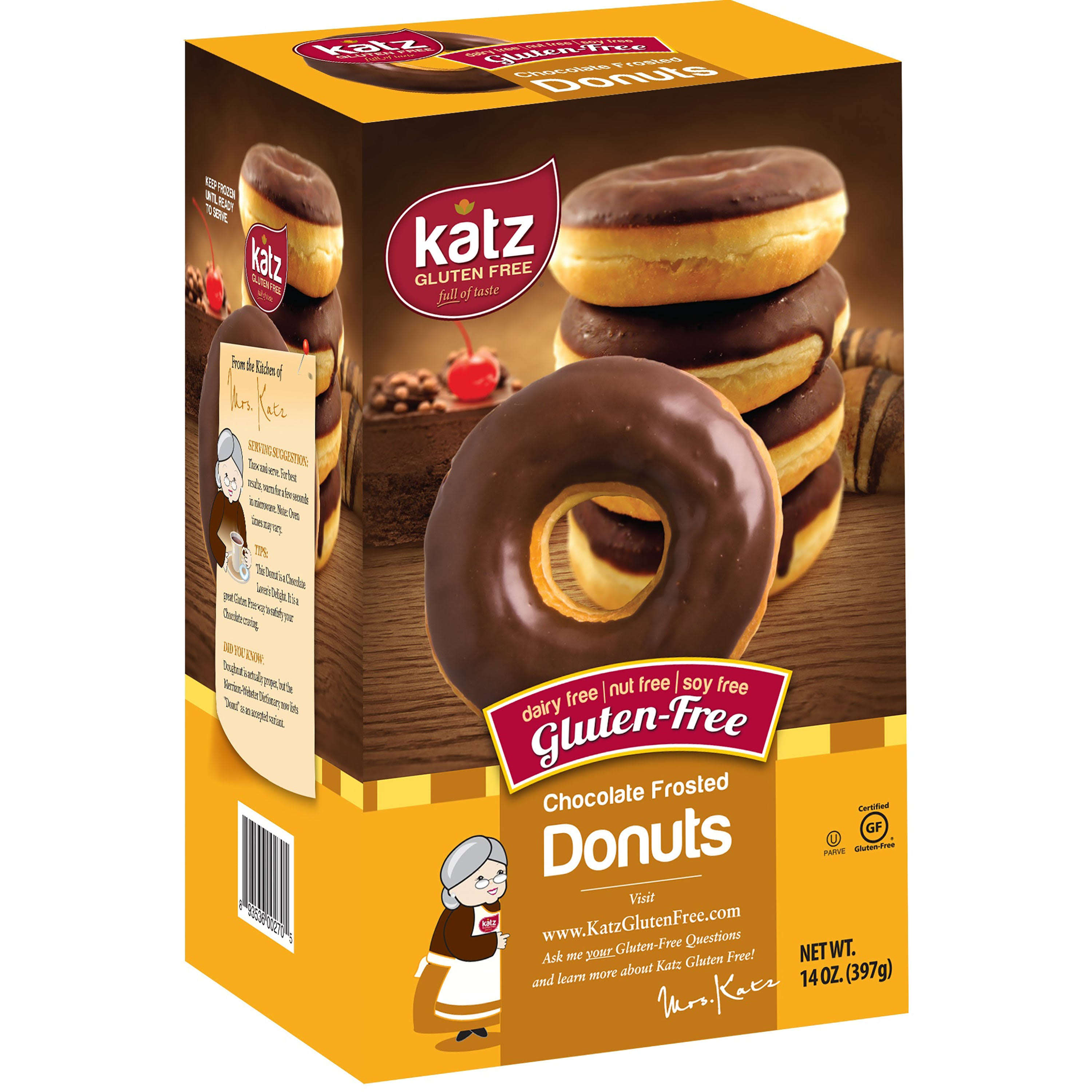 Katz Gluten Free Chocolate Frosted Donuts - 11.5oz