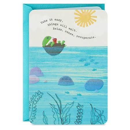 Hallmark Get Well Card (Turtle Relax, Renew, Recuperate) E32 - 1.0 ea