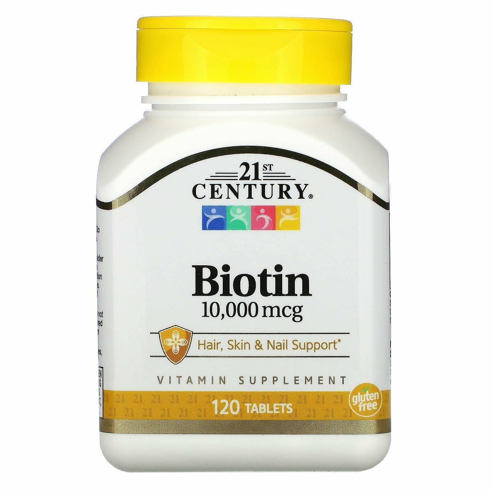 21st Century Biotin Vitamin Supplement - 10,000mcg, 120 Tablets