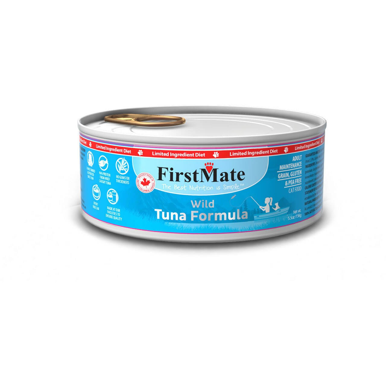 FirstMate Wild Tuna Limited Ingredient Grain-Free Canned Cat Food, 5.5-oz