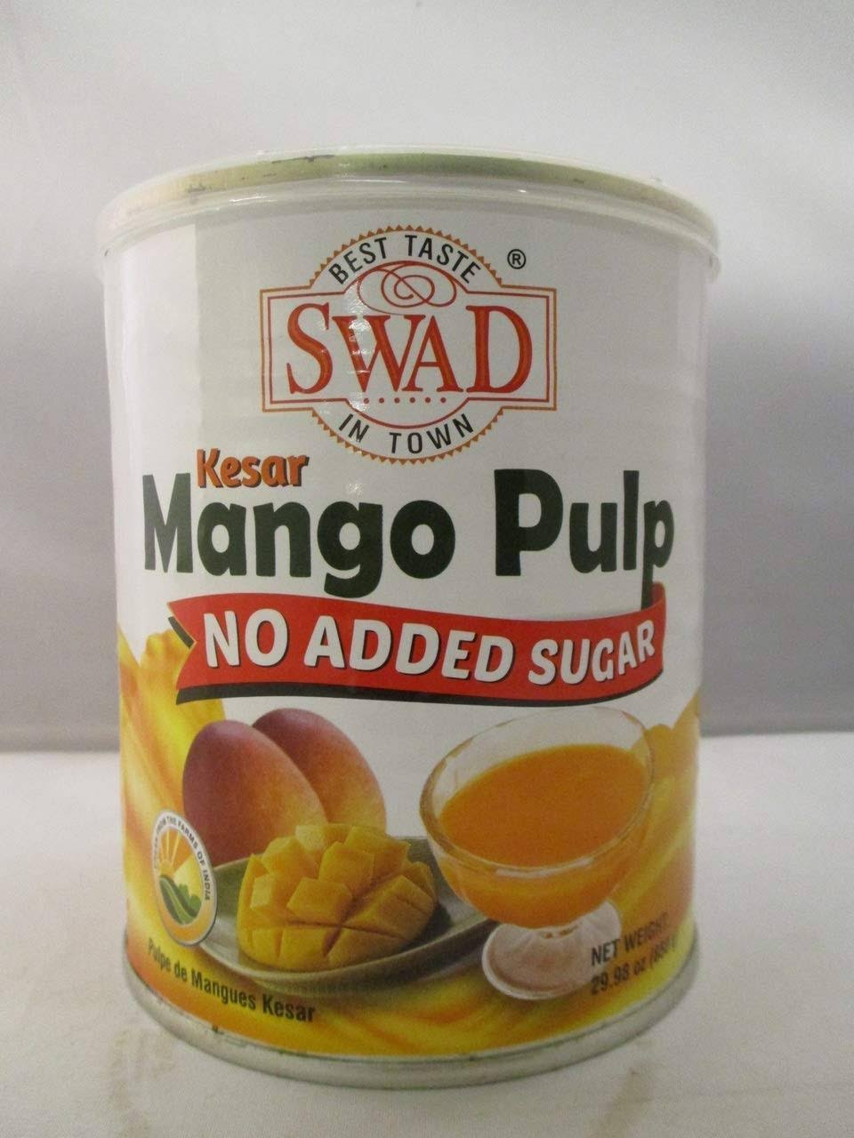 Swad NO ADDED SUGAR Kesar Mango Pulp - 850 Grams