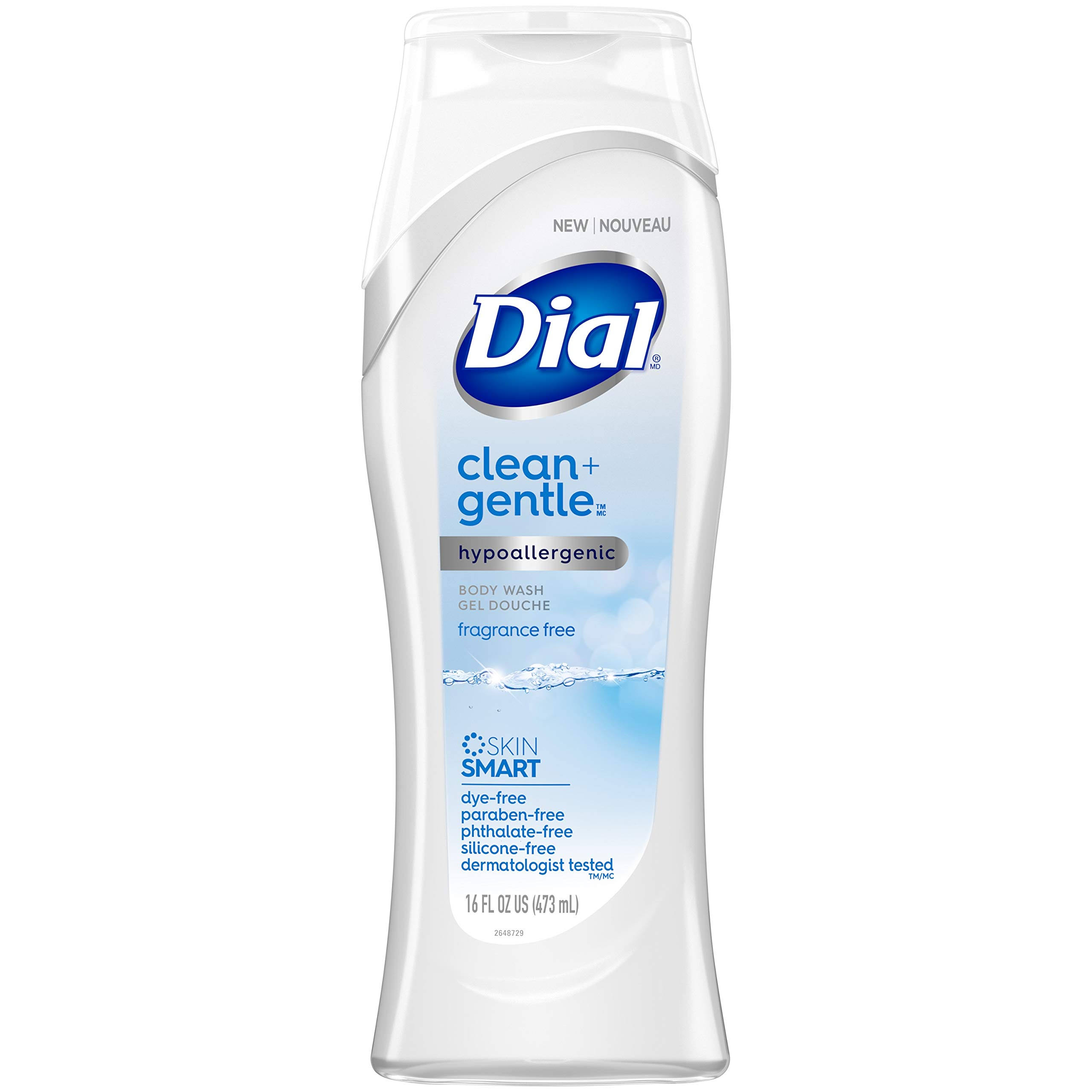Dial Clean + Gentle Body Wash, Fragrance Free, 473Ml