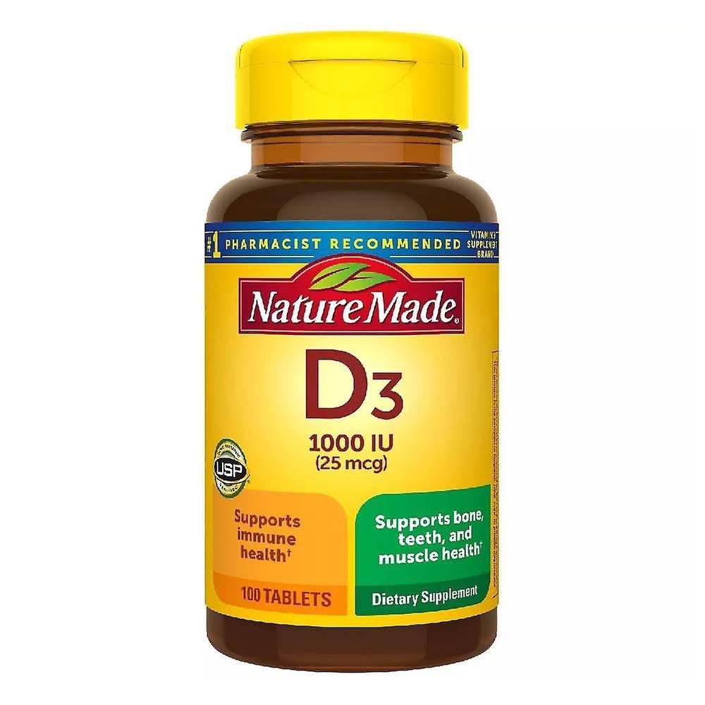 Nature Made D3 1000iu Vitamin D Supplement Tablets - 100ct