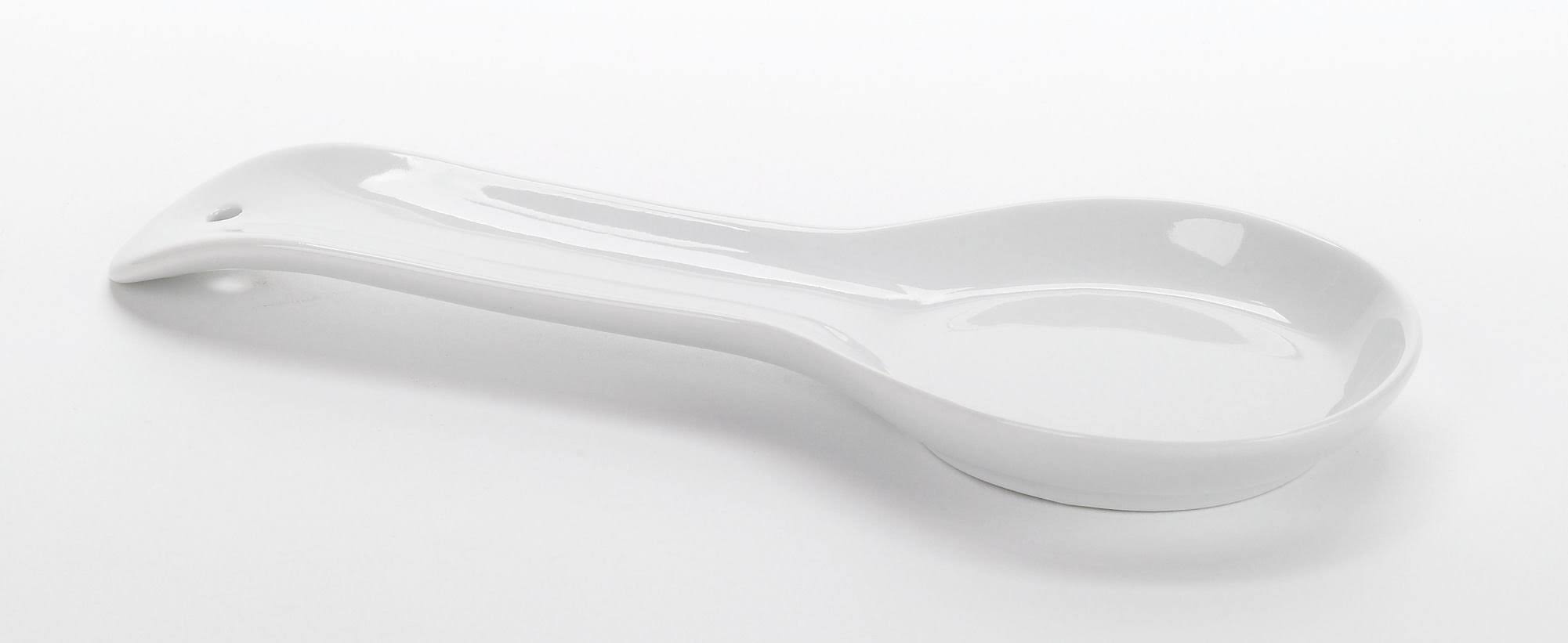 BIA Cordon Bleu White Porcelain 8 inch Curved Spoon Rest