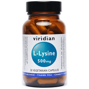 Viridian L-Lysine 500mg Food Supplement - 30 Capsules