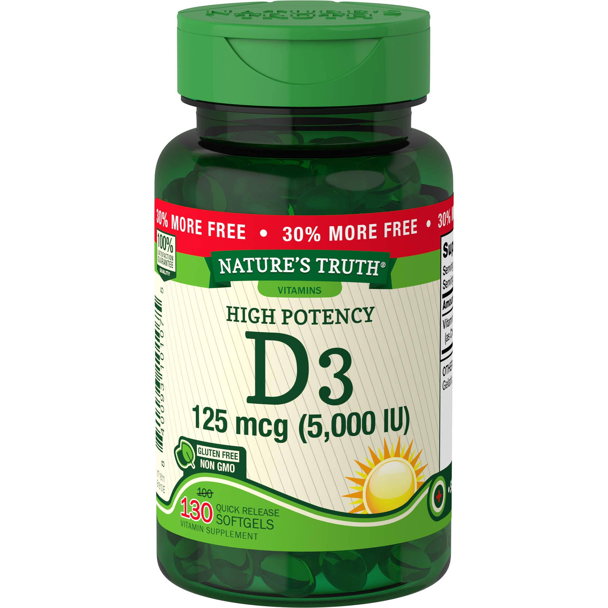 Nature's Truth High Potency Vitamin D3 Supplement - 5000 IU, 130ct