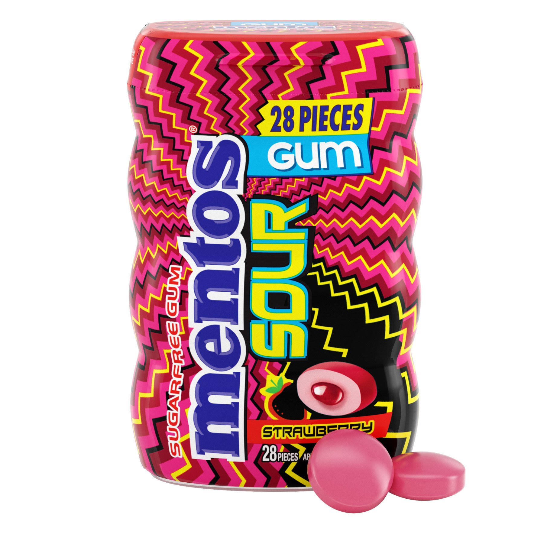 Mentos Sour Strawberry Gum