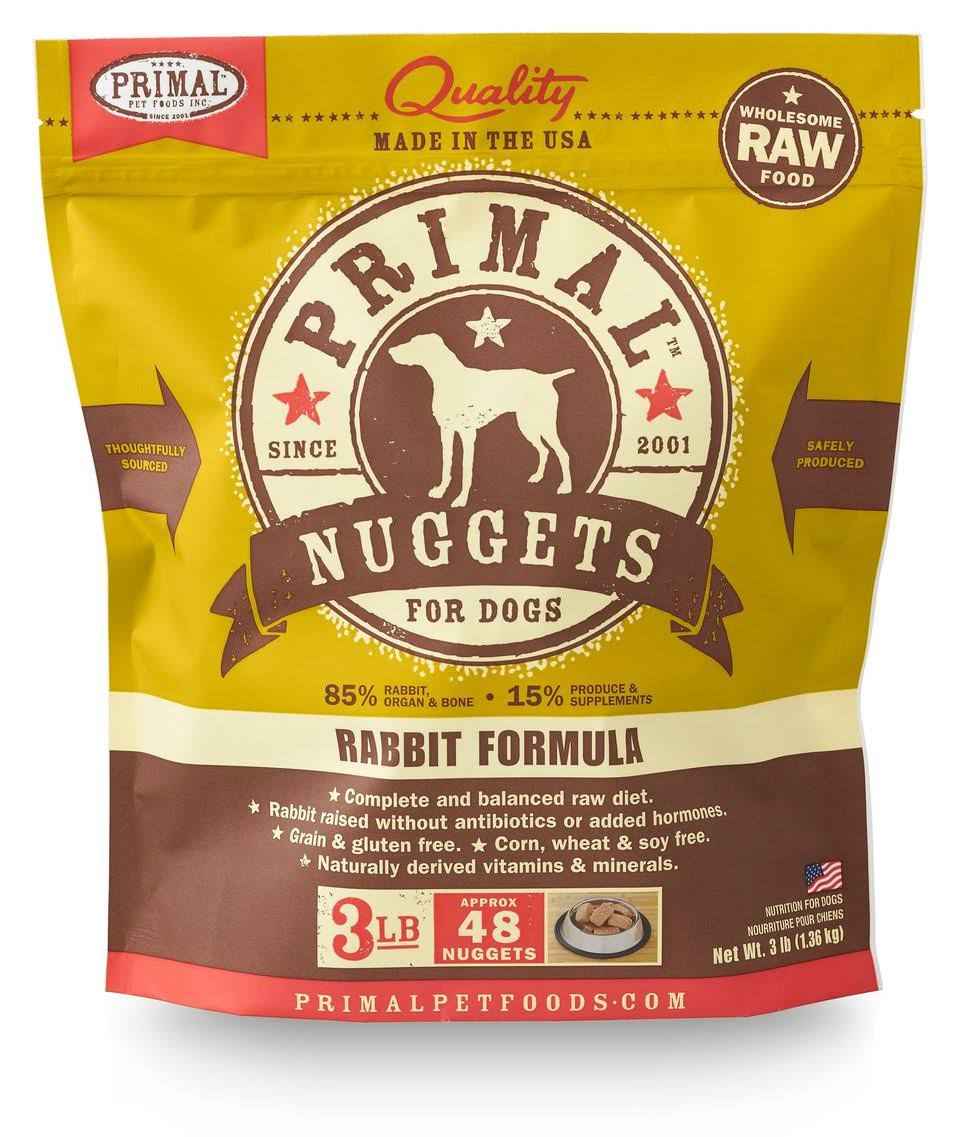Primal Frozen Raw Rabbit Nugget Dog Food - 3lb